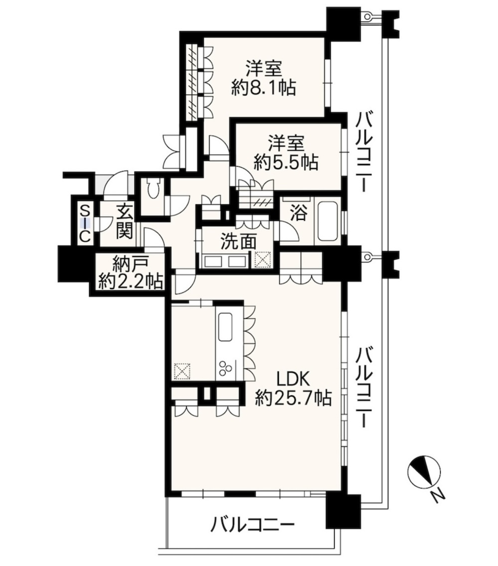 MJR熊本ザ タワーの中古物件間取図