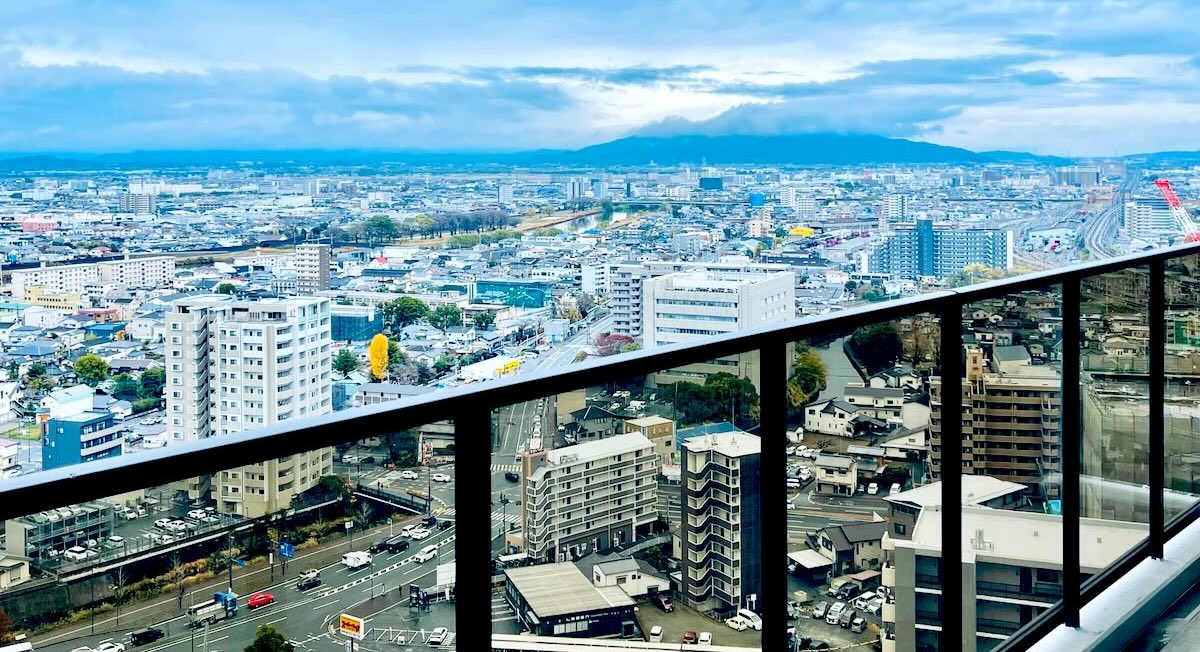 MJR熊本ザ タワー22階 中古物件 3LDKバルコニーからの眺め